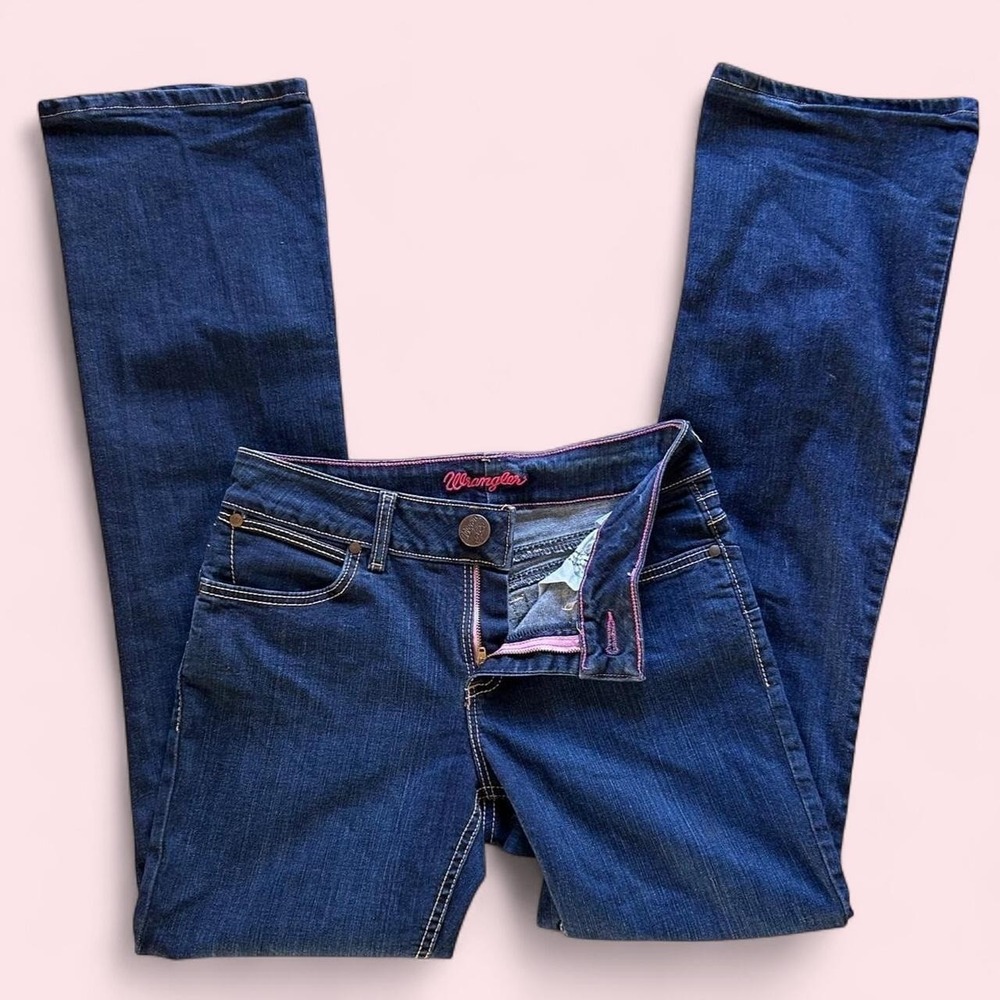Vintage Y2K Wrangler Low Rise Bootcut Jeans - Navy Blue size 10